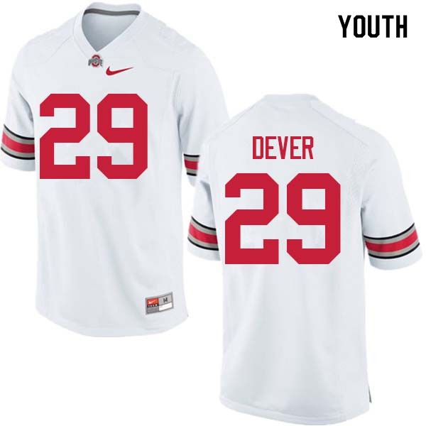 Ohio State Buckeyes #29 Kevin Dever Youth University Jersey White OSU43424